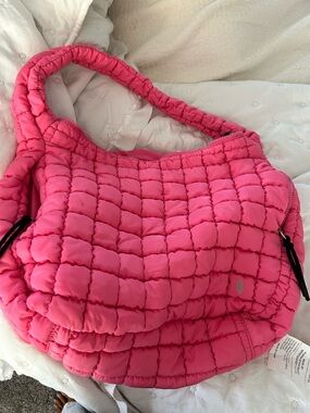 We The Free Hot Pink Quilted Puffer Hobo Bag